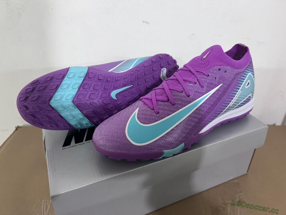 Unisex Nike Air Zoom Mercurial Vapor 16 Elite TF Artificial Turf Low-Tops Football Shoes - Purple/Jade/White