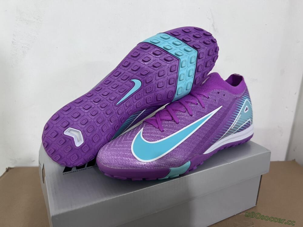 Unisex Nike Air Zoom Mercurial Vapor 16 Elite TF Artificial Turf Low-Tops Football Shoes - Purple/Jade/White