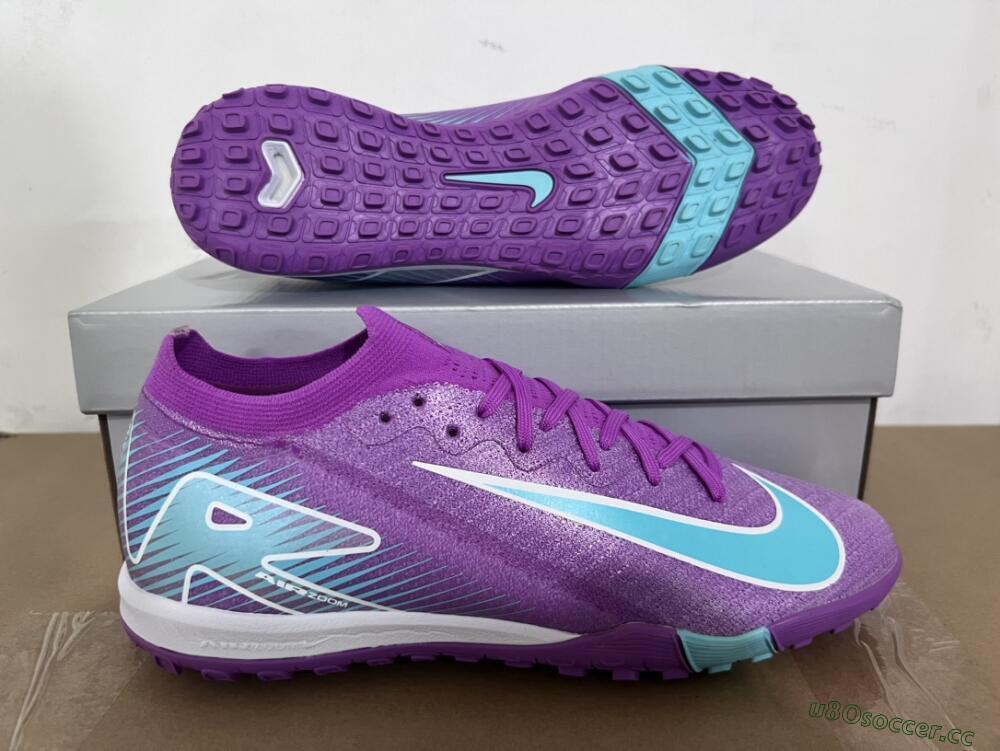 Unisex Nike Air Zoom Mercurial Vapor 16 Elite TF Artificial Turf Low-Tops Football Shoes - Purple/Jade/White