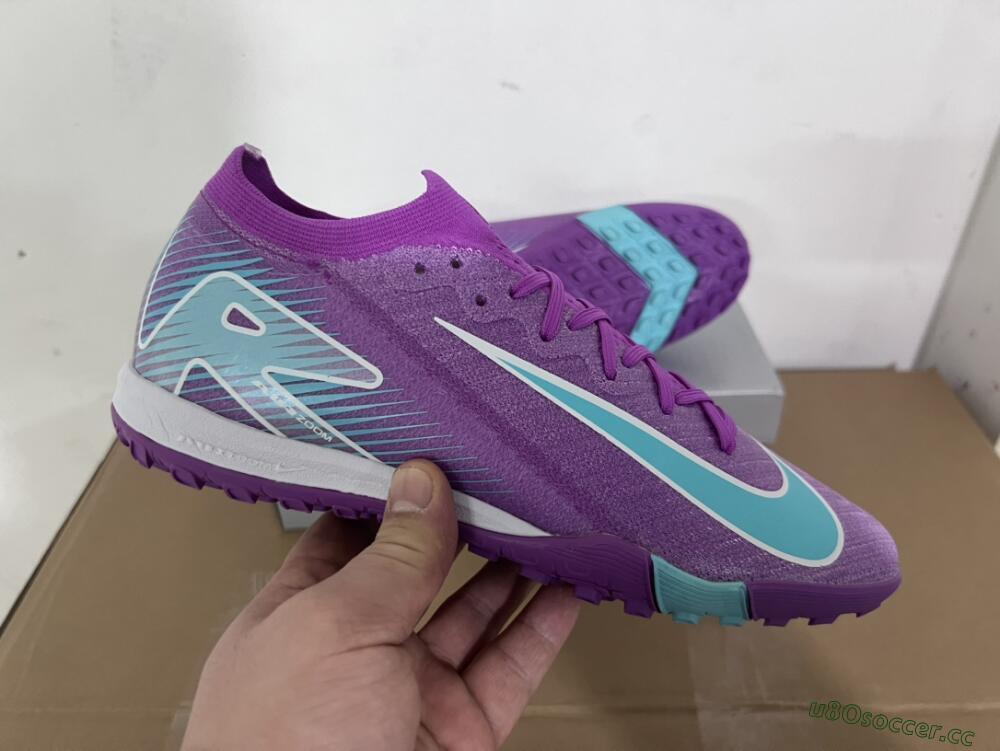 Unisex Nike Air Zoom Mercurial Vapor 16 Elite TF Artificial Turf Low-Tops Football Shoes - Purple/Jade/White
