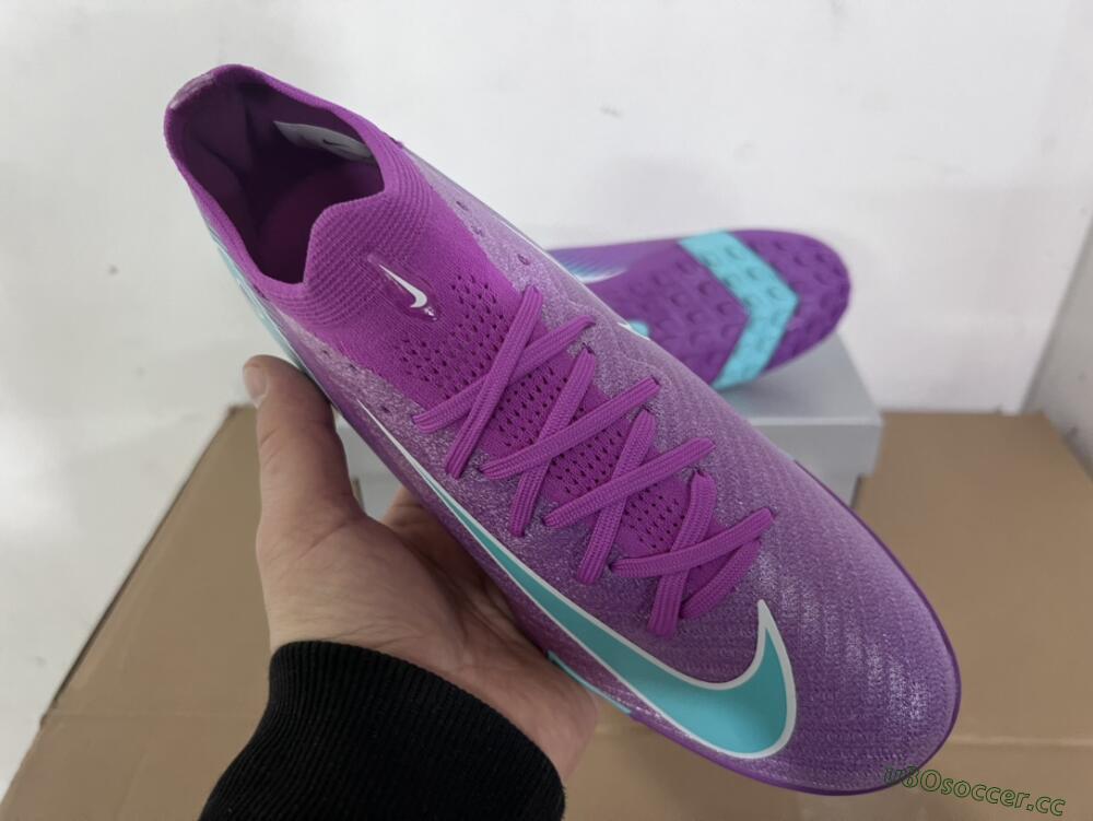 Unisex Nike Air Zoom Mercurial Vapor 16 Elite TF Artificial Turf Low-Tops Football Shoes - Purple/Jade/White
