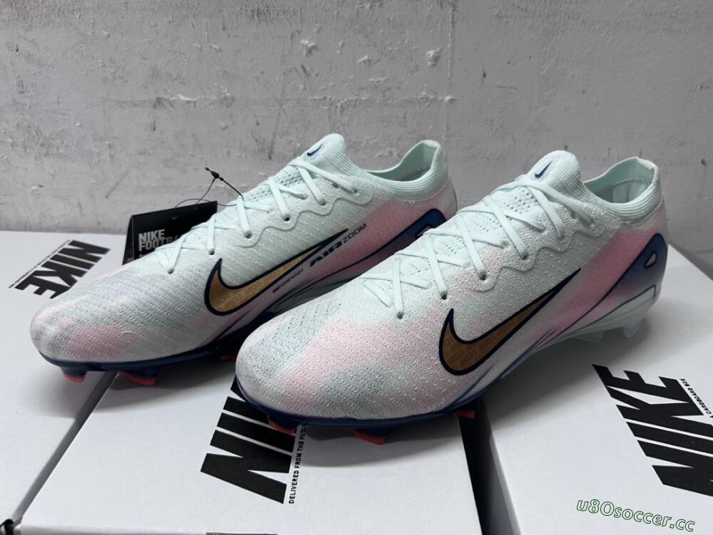Unisex Nike Air Zoom Mercurial Vapor 16 Elite FG Firm Ground Low-Tops Football Boots - Jade/Gold/Pink/Blue