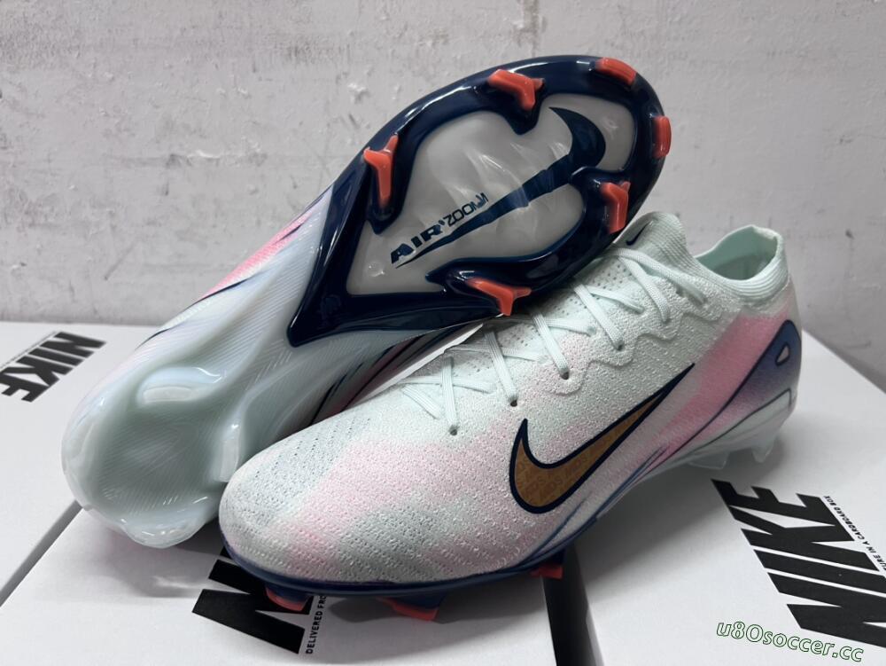 Unisex Nike Air Zoom Mercurial Vapor 16 Elite FG Firm Ground Low-Tops Football Boots - Jade/Gold/Pink/Blue