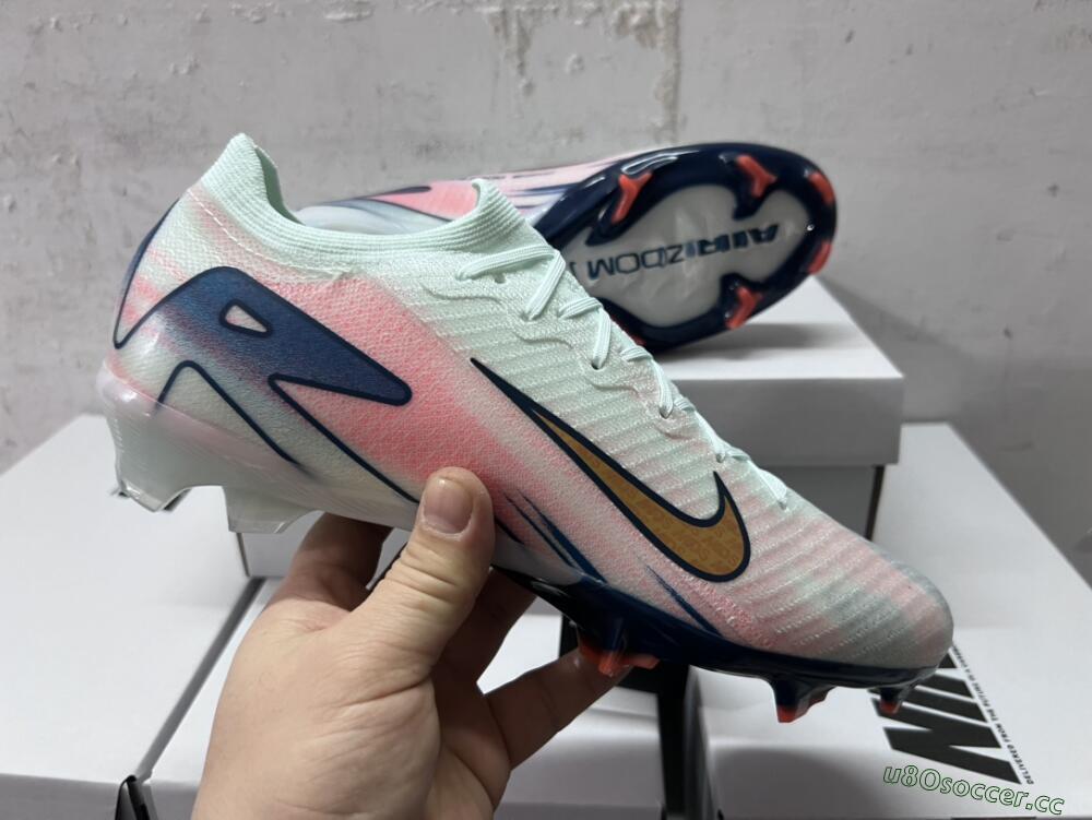 Unisex Nike Air Zoom Mercurial Vapor 16 Elite FG Firm Ground Low-Tops Football Boots - Jade/Gold/Pink/Blue