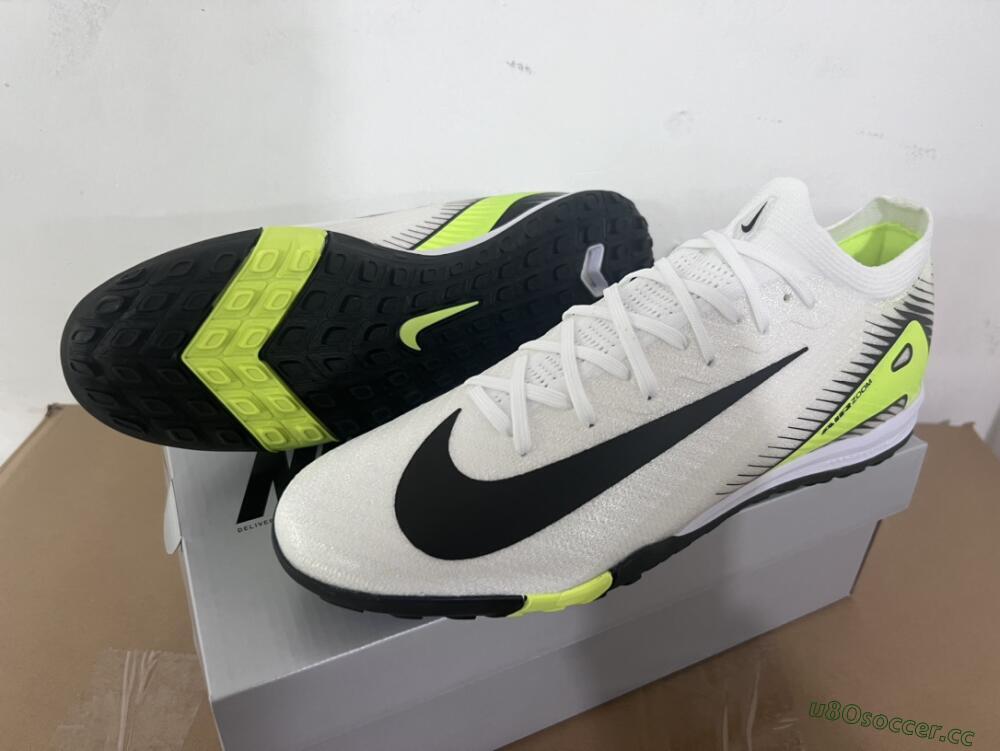 Unisex Nike Air Zoom Mercurial Vapor 16 Elite TF Artificial Turf Low-Tops Football Shoes - White/Black/Yellow