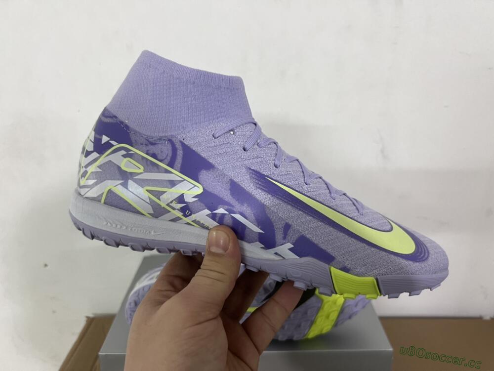 Unisex Nike Air Zoom Mercurial Superfly 10 Elite TF Artificial Turf Low-Tops Football Shoes - Purple/Yellow/White