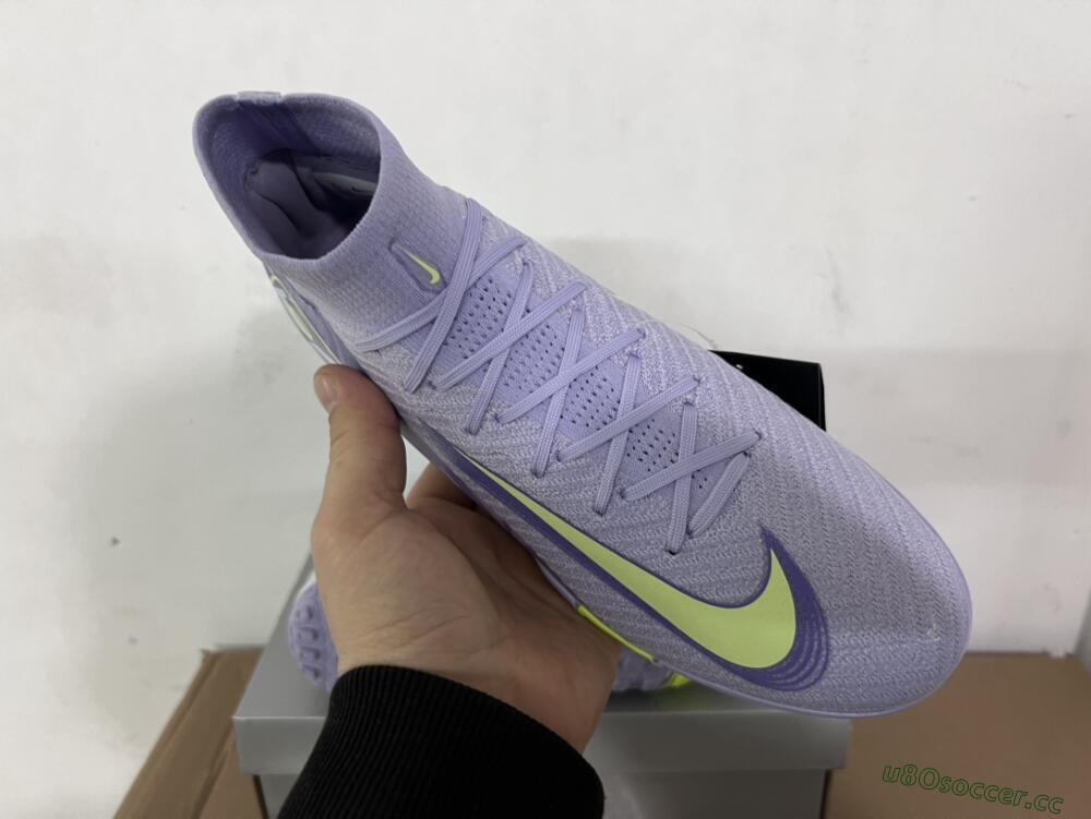 Unisex Nike Air Zoom Mercurial Superfly 10 Elite TF Artificial Turf Low-Tops Football Shoes - Purple/Yellow/White