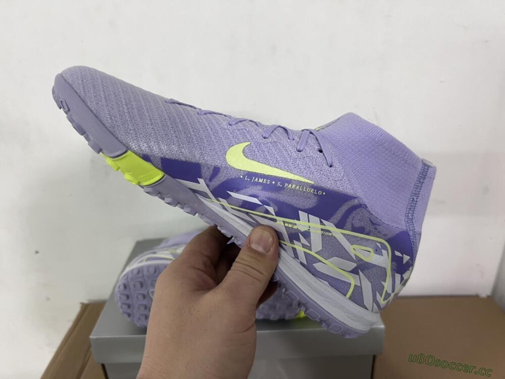 Unisex Nike Air Zoom Mercurial Superfly 10 Elite TF Artificial Turf Low-Tops Football Shoes - Purple/Yellow/White