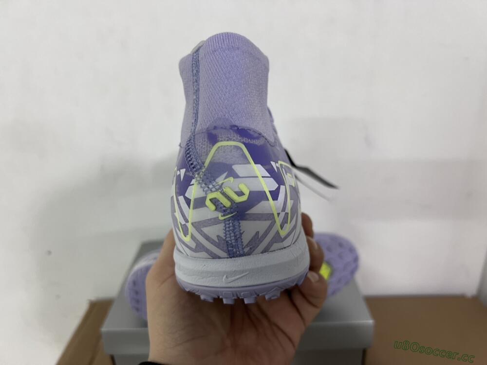 Unisex Nike Air Zoom Mercurial Superfly 10 Elite TF Artificial Turf Low-Tops Football Shoes - Purple/Yellow/White