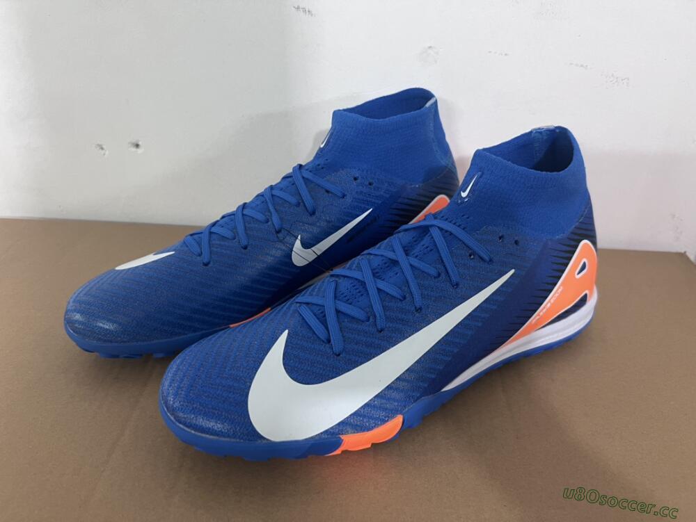 Unisex Nike Air Zoom Mercurial Superfly 10 Elite TF Artificial Turf High-Tops Football Shoes - Blue/White/Orange