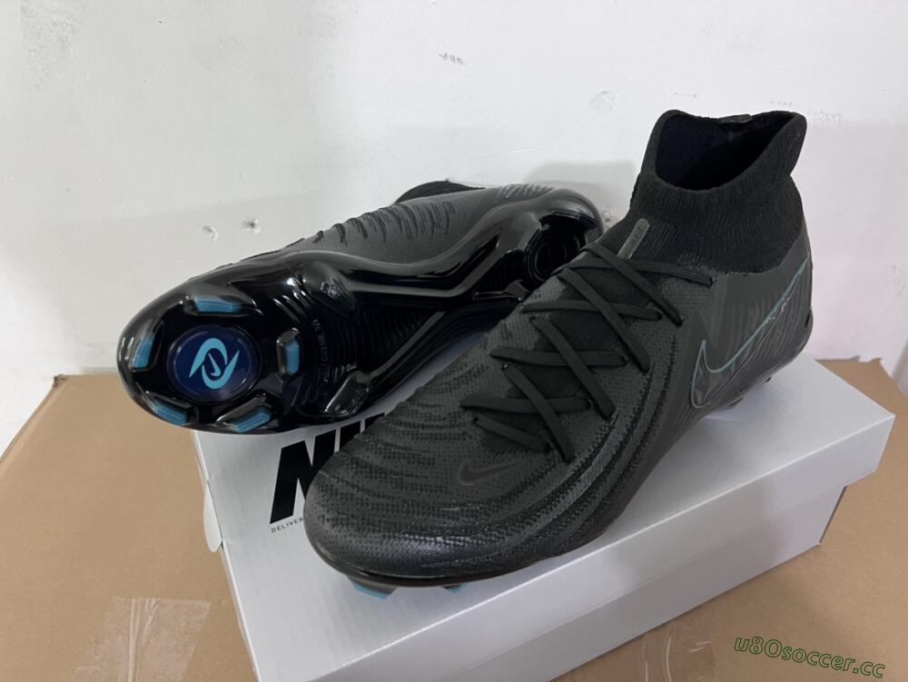 Men's Nike Phantom Luna Elite NU FG Firm Ground High-Tops Football Boots - Black/Blue