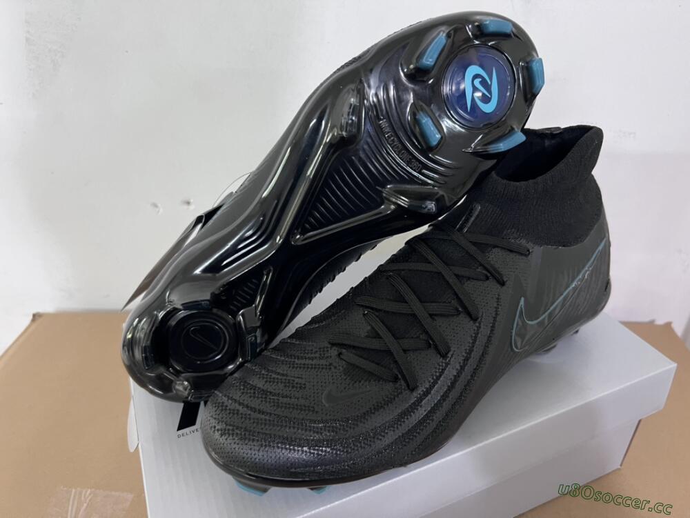 Men's Nike Phantom Luna Elite NU FG Firm Ground High-Tops Football Boots - Black/Blue