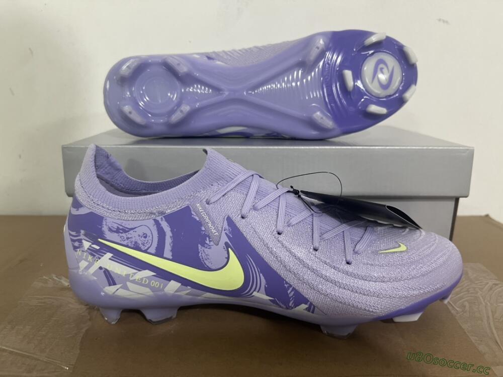 Men's Nike Phantom Luna Elite FG Firm Ground Low-Tops Football Boots - Purple/Yellow/White