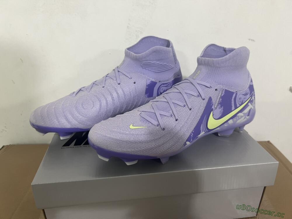 Men's Nike Phantom Luna Elite FG Firm Ground High-Tops Football Boots - Purple/Yellow/White