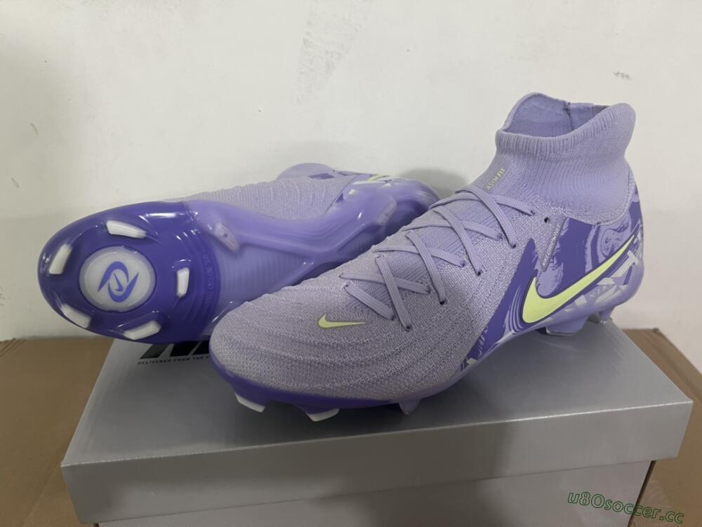 Men's Nike Phantom Luna Elite FG Firm Ground High-Tops Football Boots - Purple/Yellow/White