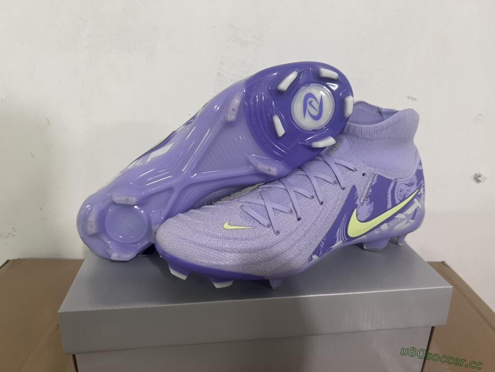 Men's Nike Phantom Luna Elite FG Firm Ground High-Tops Football Boots - Purple/Yellow/White