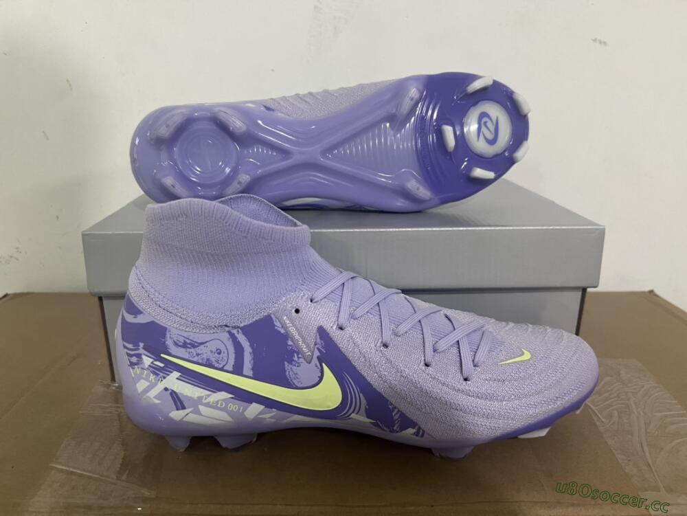 Men's Nike Phantom Luna Elite FG Firm Ground High-Tops Football Boots - Purple/Yellow/White