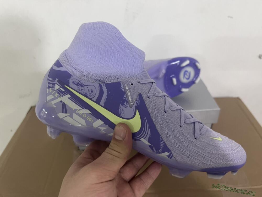 Men's Nike Phantom Luna Elite FG Firm Ground High-Tops Football Boots - Purple/Yellow/White