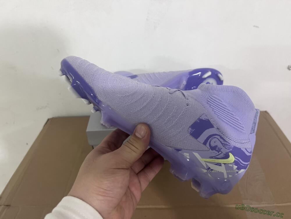 Men's Nike Phantom Luna Elite FG Firm Ground High-Tops Football Boots - Purple/Yellow/White