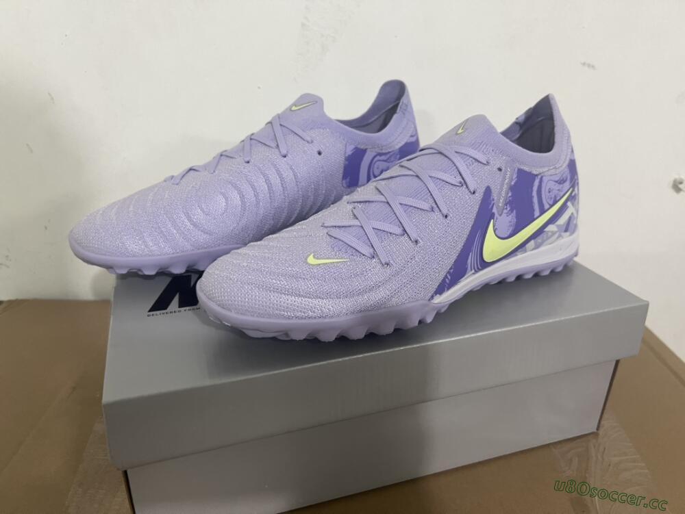 Men's Nike Phantom GX 2 Elite TF Artificial Turf Low-Tops Football Shoes - Purple/Yellow/White