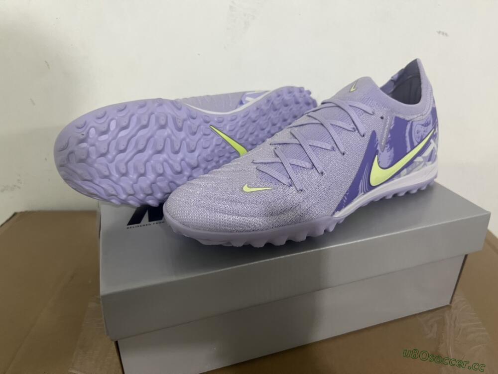 Men's Nike Phantom GX 2 Elite TF Artificial Turf Low-Tops Football Shoes - Purple/Yellow/White