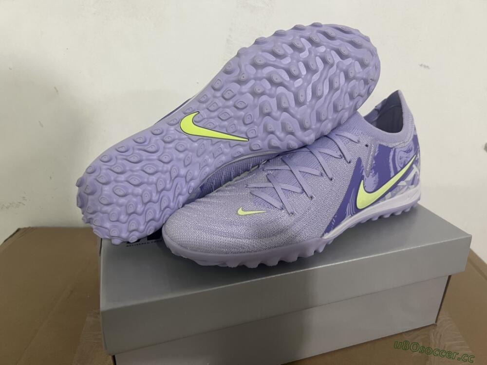 Men's Nike Phantom GX 2 Elite TF Artificial Turf Low-Tops Football Shoes - Purple/Yellow/White