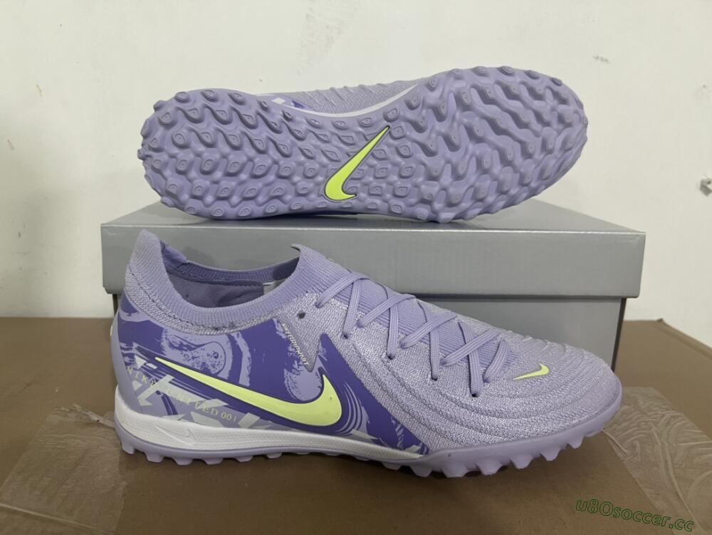 Men's Nike Phantom GX 2 Elite TF Artificial Turf Low-Tops Football Shoes - Purple/Yellow/White