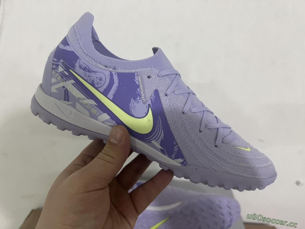 Men's Nike Phantom GX 2 Elite TF Artificial Turf Low-Tops Football Shoes - Purple/Yellow/White