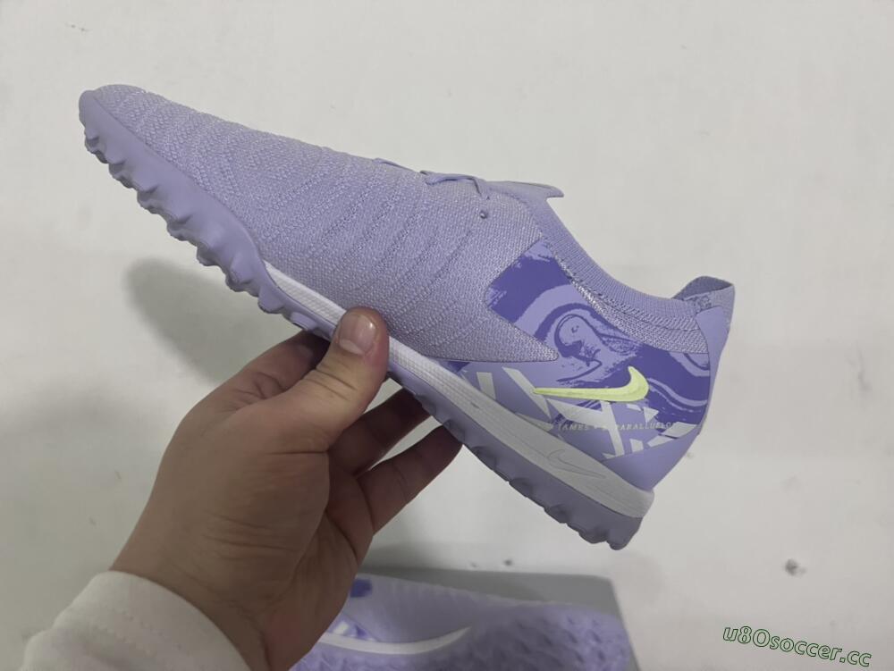 Men's Nike Phantom GX 2 Elite TF Artificial Turf Low-Tops Football Shoes - Purple/Yellow/White