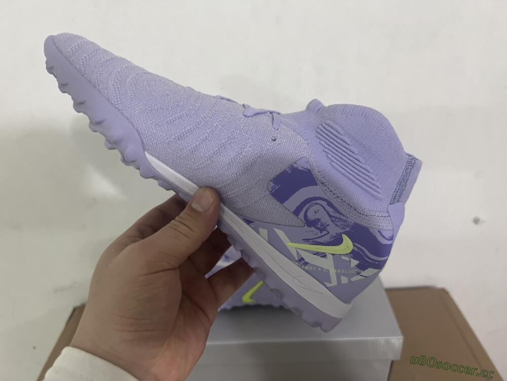 Men's Nike Phantom Luna Elite TF Artificial Turf High-Tops Football Shoes - Purple/Yellow/White