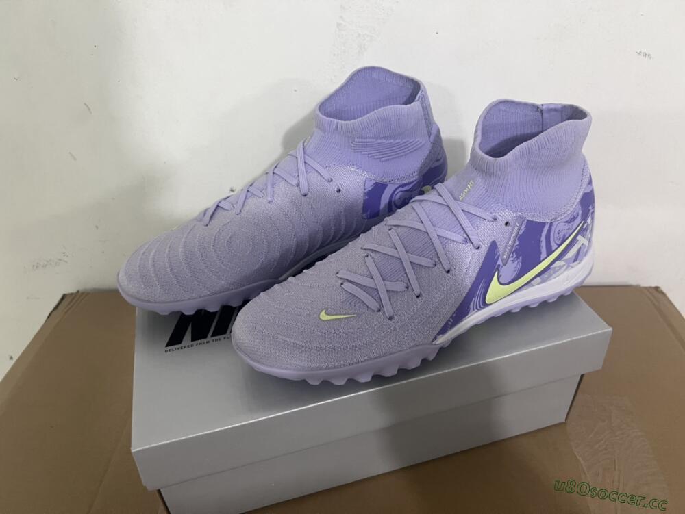 Men's Nike Phantom Luna Elite TF Artificial Turf High-Tops Football Shoes - Purple/Yellow/White