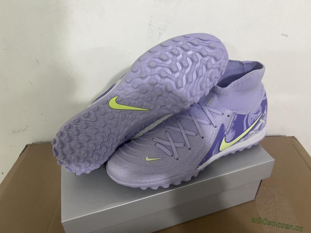 Men's Nike Phantom Luna Elite TF Artificial Turf High-Tops Football Shoes - Purple/Yellow/White