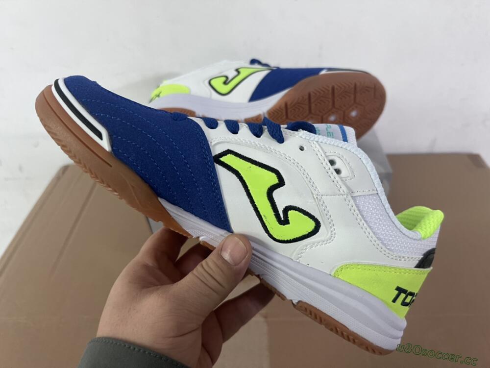 Men's Joma Top Flex 920 IC Indoor & Futsal Low-Tops Football Shoes - White/Blue/Yellow