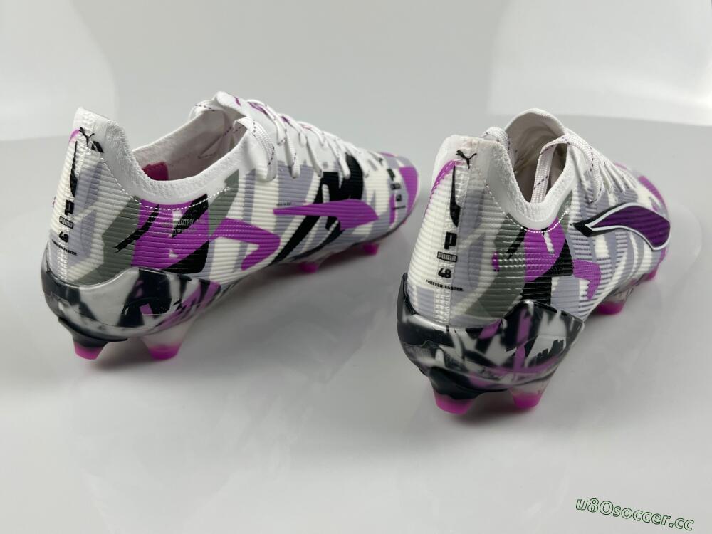 Men's Puma Ultra Ultimate FG Firm Ground Low-Tops Football Boots - White/Purple/Black