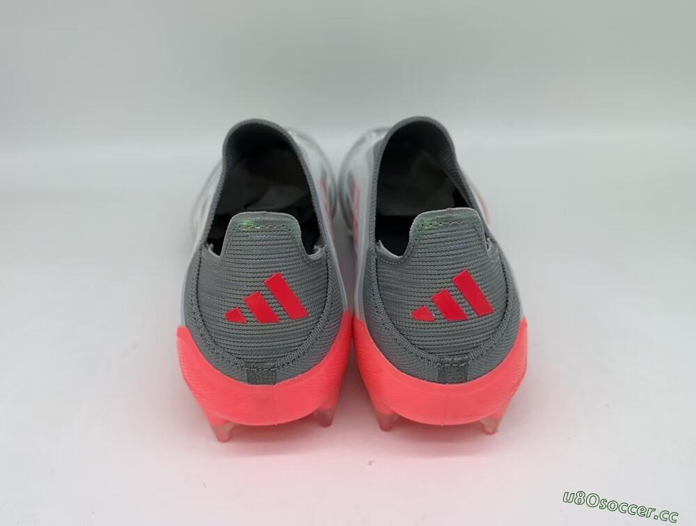 Men's Adidas F50 Elite Laceless FG Firm Ground Low-Tops Football Boots - White/Silver/Red