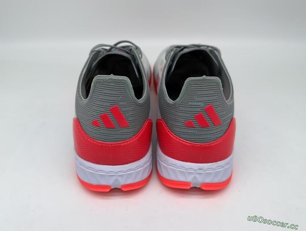 Men's Adidas F50 Pro TF Artificial Turf Low-Tops Football Shoes - White/Silver/Red