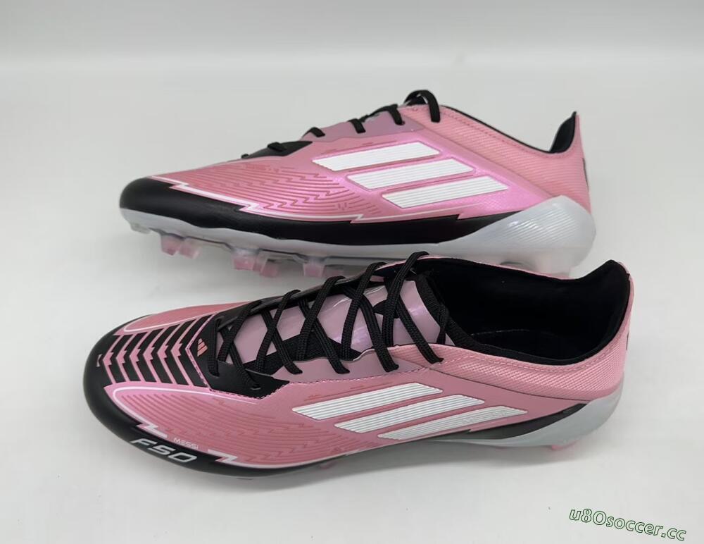 Men's Messi x Adidas F50 Elite FG Firm Ground Low-Tops Football Boots - Pink/Black/White