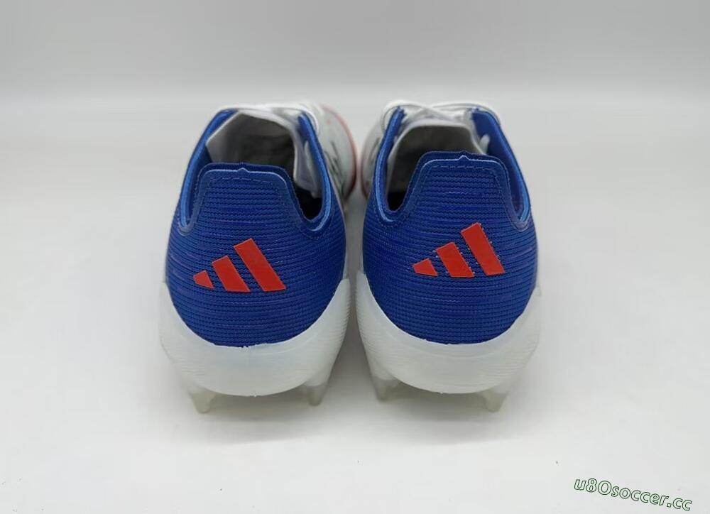 Men's Adidas F50 Elite FG Firm Ground Low-Tops Football Boots - White/Red/Blue