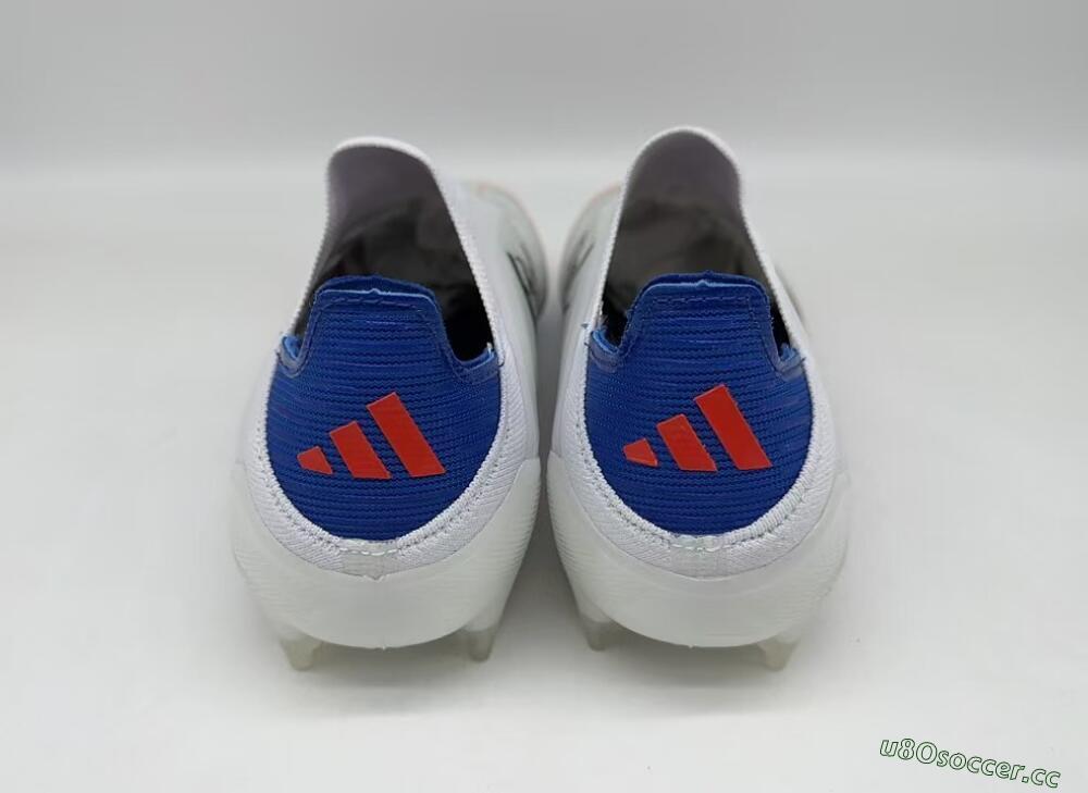 Men's Adidas F50 Elite Laceless FG Firm Ground Low-Tops Football Boots - White/Red/Blue