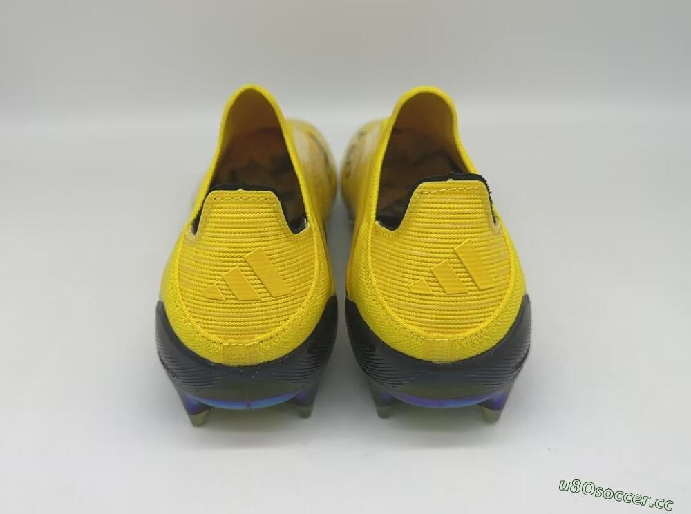 Men's Adidas F50 Elite Laceless FG Firm Ground Low-Tops Football Boots - Yellow/Black/Gold