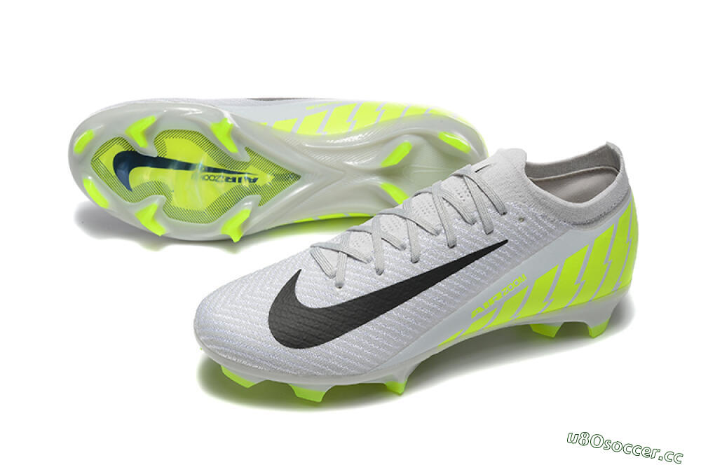 Men's Nike Air Zoom Mercurial Vapor 16 Elite FG Firm Ground Low-Tops Football Boots - Grey/Black/Yellow 3