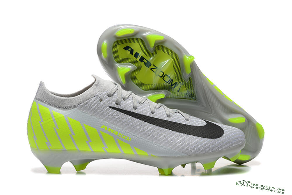 Men's Nike Air Zoom Mercurial Vapor 16 Elite FG Firm Ground Low-Tops Football Boots - Grey/Black/Yellow 2