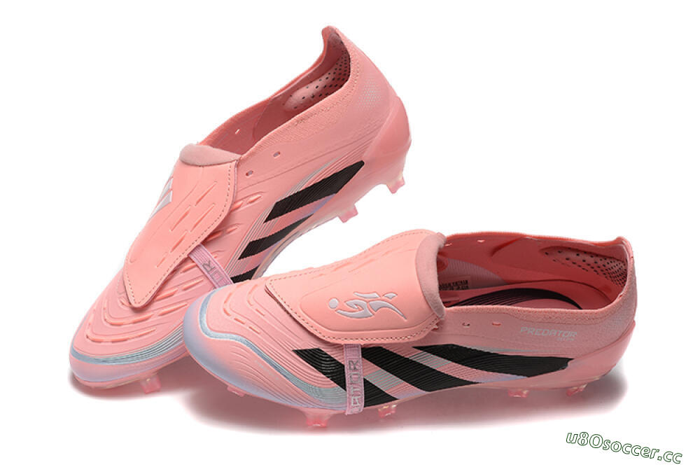 Men's Adidas Predator Elite Foldover Tongue 25 FG Firm Ground Low-Tops Football Boots - Pink/Black/Silver 6