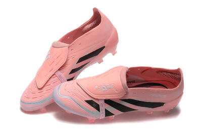 Men's Adidas Predator Elite Foldover Tongue 25 FG Firm Ground Low-Tops Football Boots - Pink/Black/Silver
