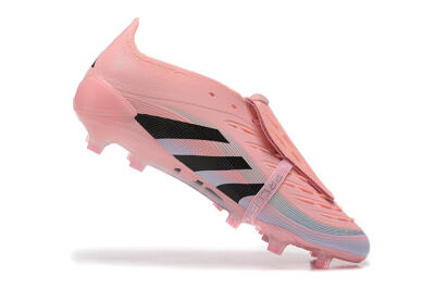 Men's Adidas Predator Elite Foldover Tongue 25 FG Firm Ground Low-Tops Football Boots - Pink/Black/Silver