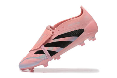 Men's Adidas Predator Elite Foldover Tongue 25 FG Firm Ground Low-Tops Football Boots - Pink/Black/Silver