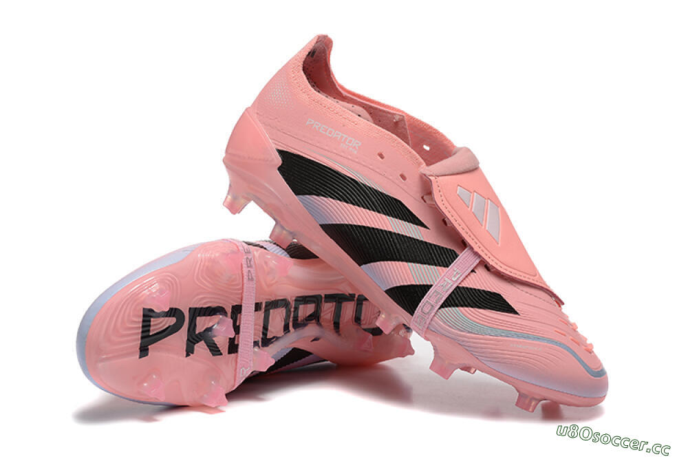 Men's Adidas Predator Elite Foldover Tongue 25 FG Firm Ground Low-Tops Football Boots - Pink/Black/Silver 4