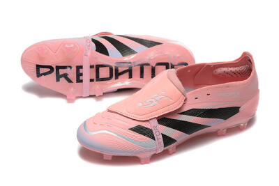Men's Adidas Predator Elite Foldover Tongue 25 FG Firm Ground Low-Tops Football Boots - Pink/Black/Silver