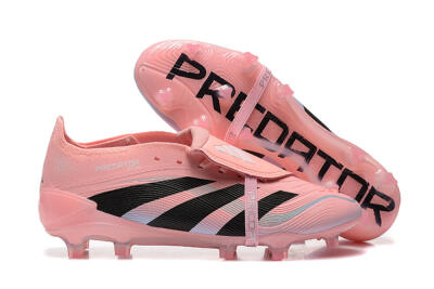 Men's Adidas Predator Elite Foldover Tongue 25 FG Firm Ground Low-Tops Football Boots - Pink/Black/Silver