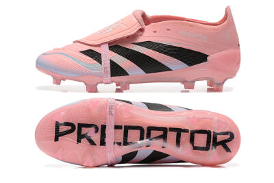 Men's Adidas Predator Elite Foldover Tongue 25 FG Firm Ground Low-Tops Football Boots - Pink/Black/Silver